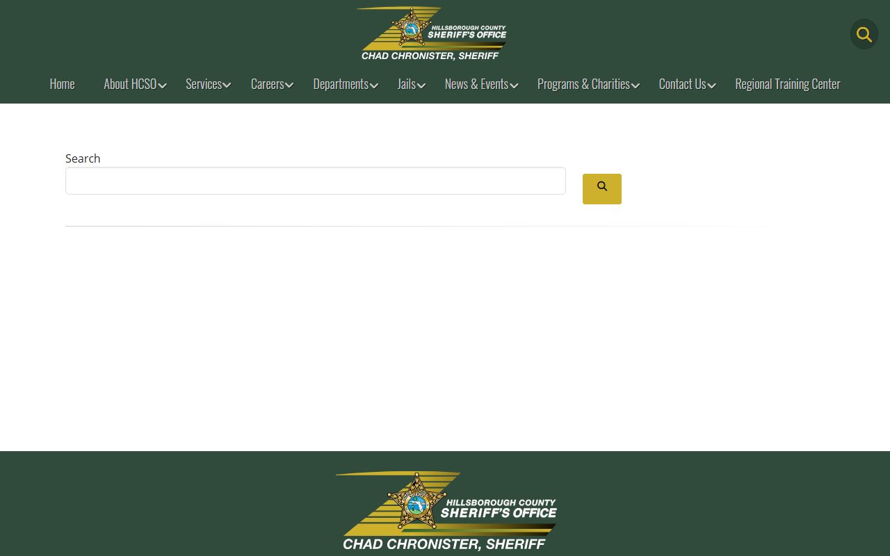 Hillsborough County Arrest Inquiry portal showing inmate search results