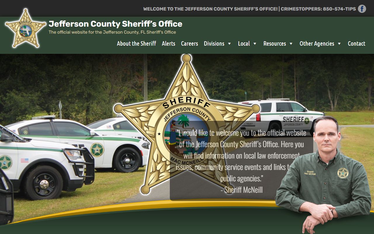 Jefferson County Sheriff's Office website showing jail roster access