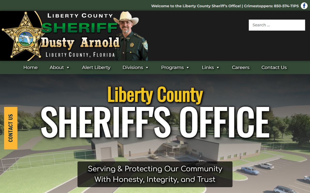 Liberty County Sheriff's Office website section with jail resources